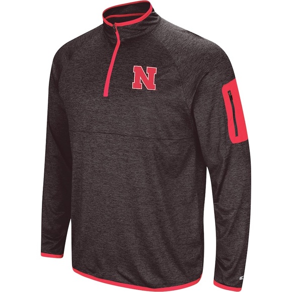 Colosseum Charcoal Nebraska Huskers Lightweight Quarter-Zip Pullover Size- Large - Picture 1 of 7